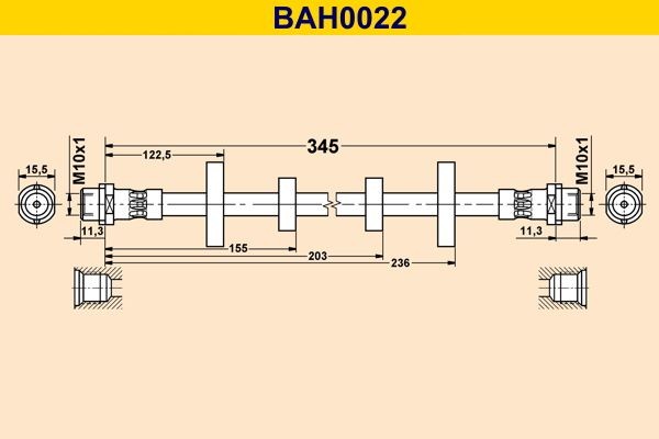 Barum Brzdová hadica BAH0022 Brzdové hadičky Barum JUKE BAH0022 lacné