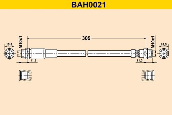 Barum Bremseslange BAH0021 Bremseslange Barum C4 BAH0021 billig