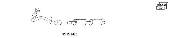 HJS Oppgraderingssett, katalysator / sotpartikelfilter (kombisys) 93 15 9478 HJS 93159478 Euro1- / euro2- / d3- konvertering Renault TWINGO originale