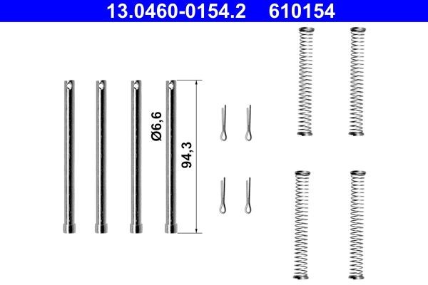 ATE Monteringssett, bremseklosser 13.0460-0154.2 ATE 13.0460-0154.2 Tibehørsett, skivebremse belegg Land Rover Defender L316 pris