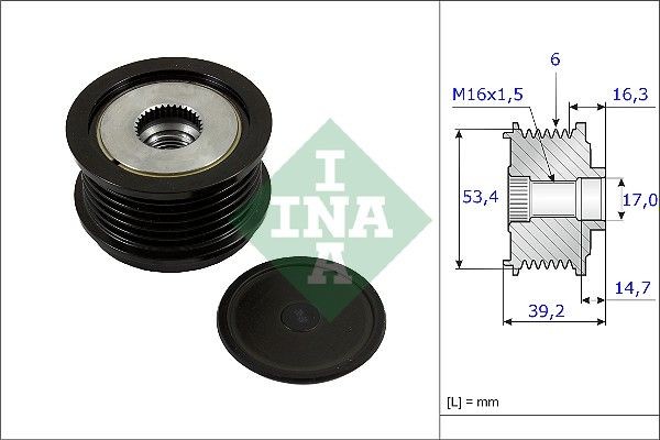 INA Generatortomgang 535 0236 10 INA 535023610 Frihjul generator Mazda 323 III (BF) pris