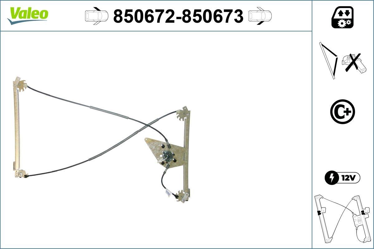 Elevador de vidro VALEO 850672 VALEO 850672 Elevador de vidros traseiro esquerdo Audi A8 2013