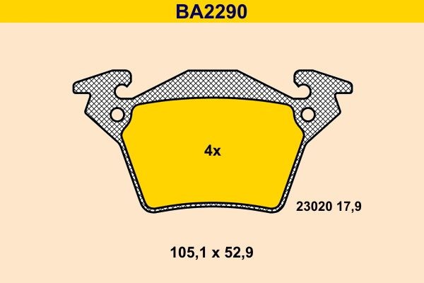 Barum Piduriklotsid BA2290 Klotsid Barum Mercedes-Benz B-klass BA2290
