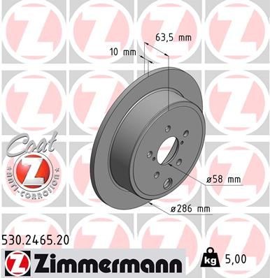 ZIMMERMANN Δισκόπλακα 530.2465.20 530.2465.20 COAT Z Αγωνιστικές δισκόπλακες SUBARU LEONE ZIMMERMANN