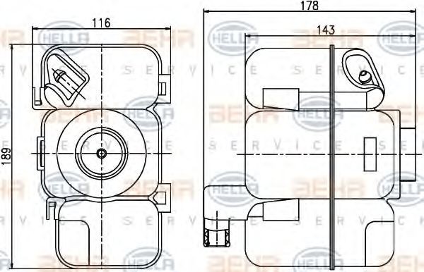 HELLA Ausgleichsbehälter 8MA 376 789-741 Kühlflüssigkeitsbehälter HELLA P1800 8MA 376 789-741 günstig