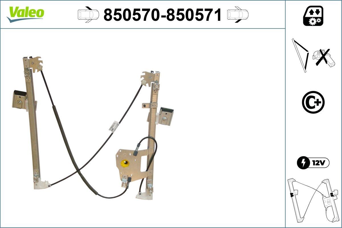 VALEO Raammechanisme 850570 VALEO 850570 Raammechanisme Ford Ecosport mk2 originele prijs