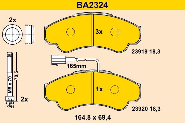 Barum Bromsbelägg BA2324 BA2324 Barum bromsklossar PEUGEOT 205