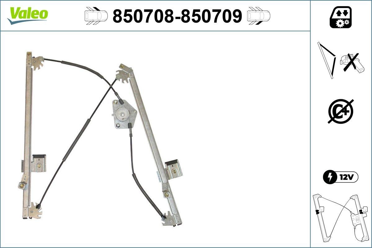 Γρύλος παραθύρου VALEO 850708 VALEO 850708 Γρύλος παραθύρου CITROËN C8 2014