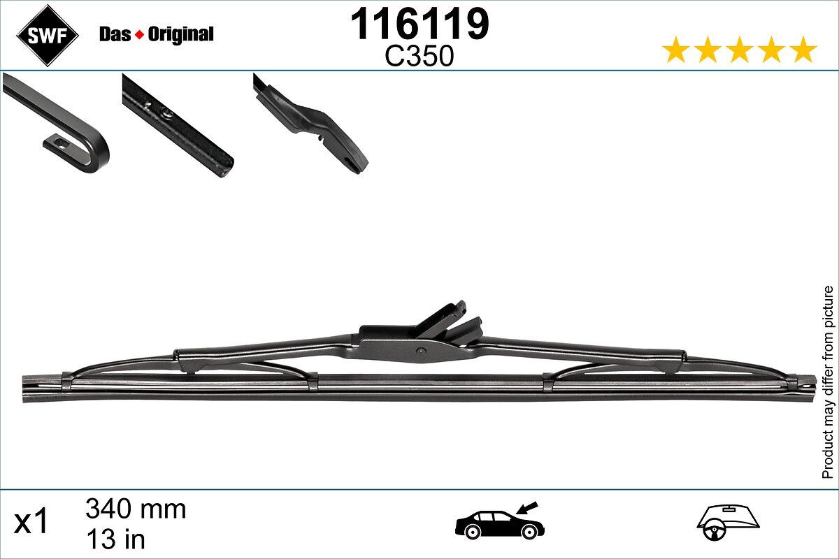 SWF Achterruitenwisser 116119 SWF Original Rear 116119 Ruitenreiniging Mazda 626 GW 2000