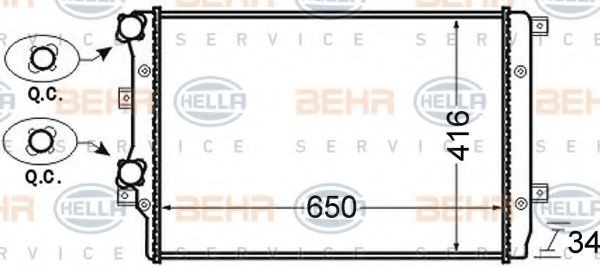 HELLA Radiaator, mootorijahutus 8MK 376 726-704 8MK 376 726-704 Radiaator Volkswagen BORA HELLA