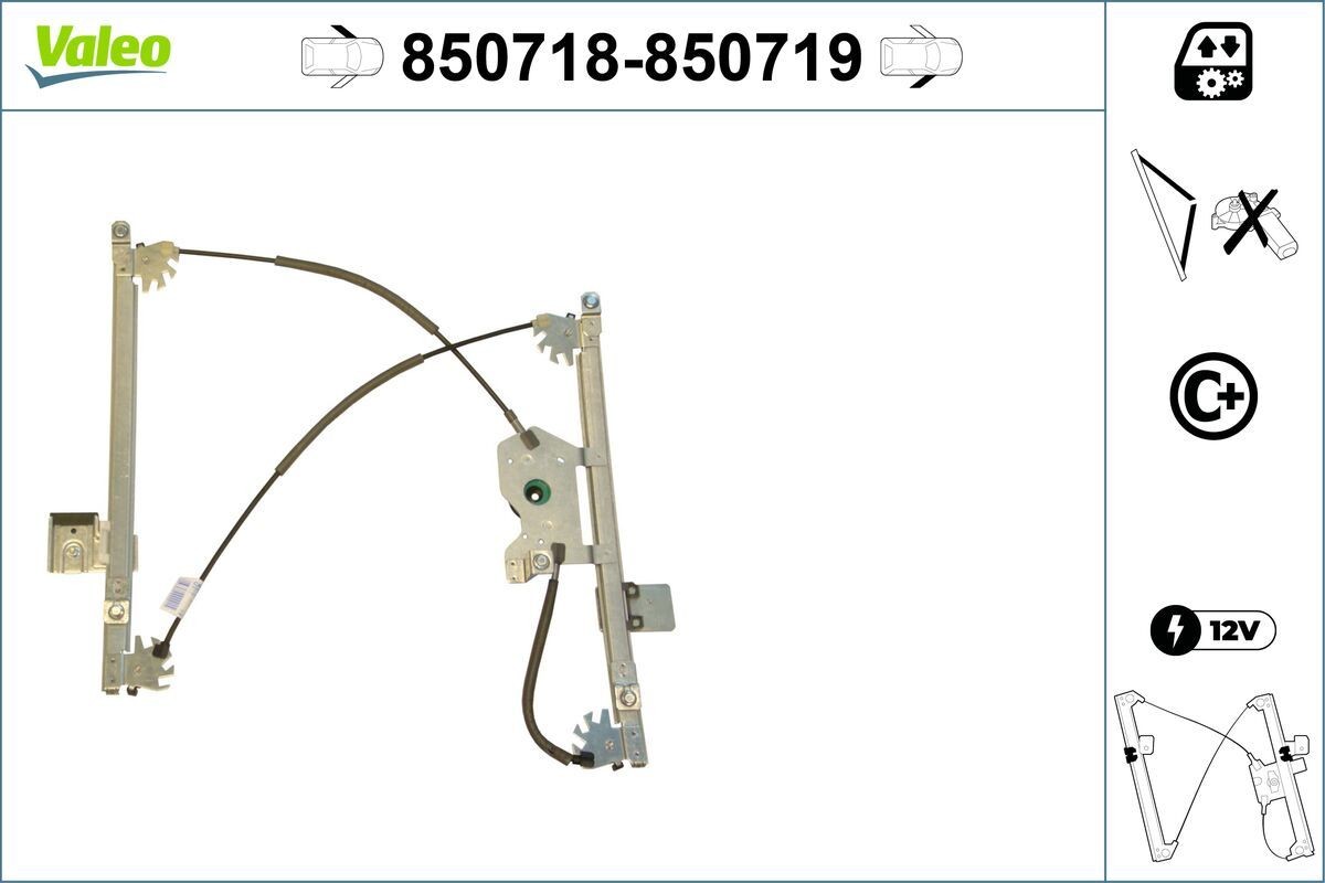Elevador de vidro VALEO 850718 VALEO 850718: Elevador de vidros Citroen C2 2005