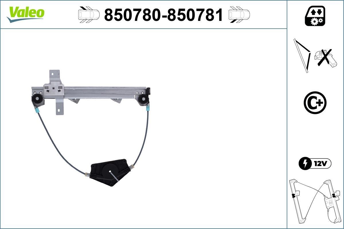 VALEO Alzacristallo 850780 850780 Alzacristalli VALEO PEUGEOT BIPPER costo