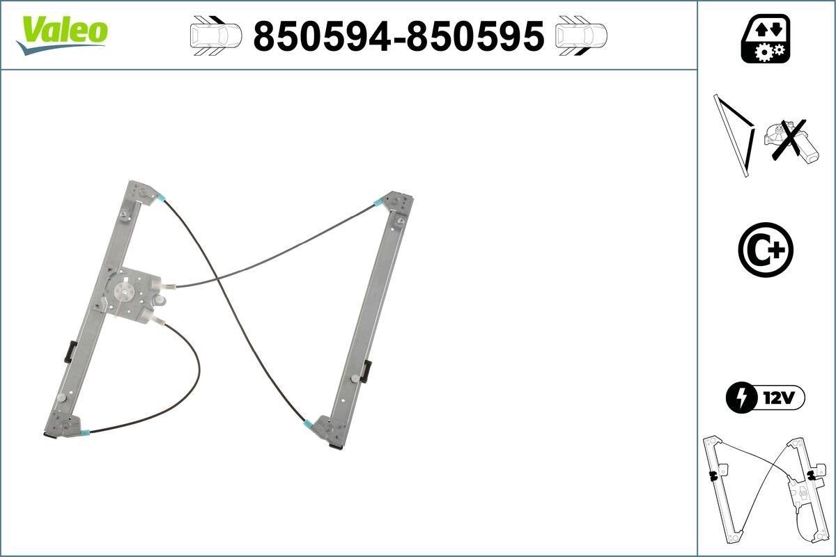 VALEO Aknatõstuk 850594 850594 Aknatõstuk RENAULT 21 VALEO