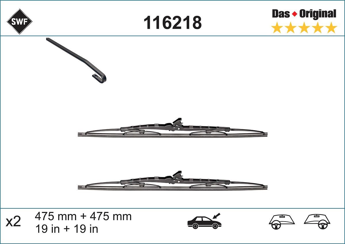SWF Torkarblad 116218 Torkarutrustning Aston Martin DB7 Coupe: Torkarblad SWF Original 116218