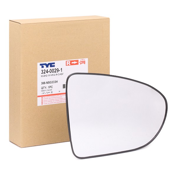 TYC Spiegelglas, buitenspiegel 324-0029-1 324-0029-1 Spiegelglas TYC NISSAN 100 NX
