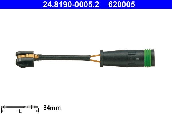 ATE Témoin d'usure de plaquette de frein 24.8190-0005.2 Mercedes-Benz CLA Kit de contact avertisseur usure des garnitures de freins ATE 24.8190-0005.2