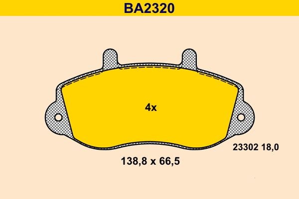Barum Bremseklodser BA2320 BA2320 Bremseklodssæt RENAULT 9 Barum