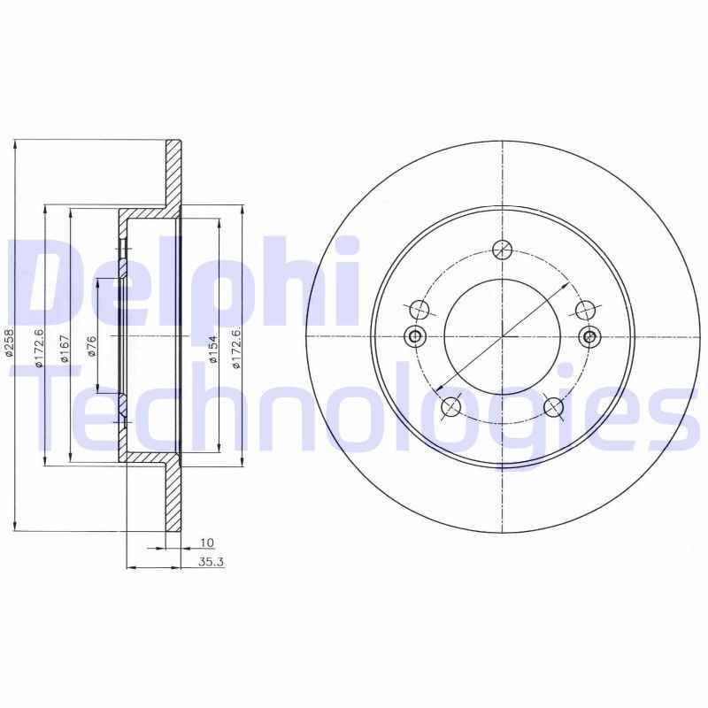 DELPHI Δισκόπλακα BG4310 DELPHI BG4310 Δίσκοι φρένων Venga Van / Hatchback (YN) τιμες