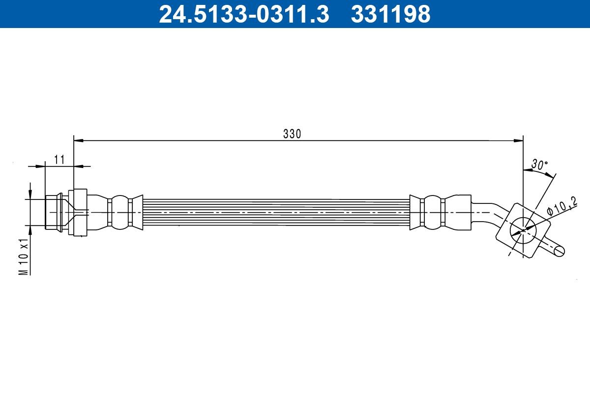 ATE Brake hose 24.5133-0311.3 24.5133-0311.3 ATE flexible brake hose for VOLVO