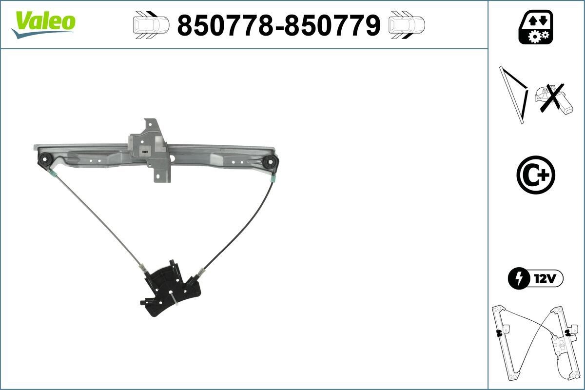 VALEO Rudehejs 850778 Vinduesløfter VALEO 309 850778 billig