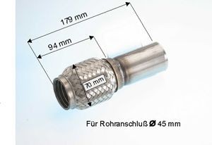 EBERSPÄCHER Tuyau flexible, échappement 08.002.79 Opel REKORD Tresse d'échappement EBERSPÄCHER 08.002.79