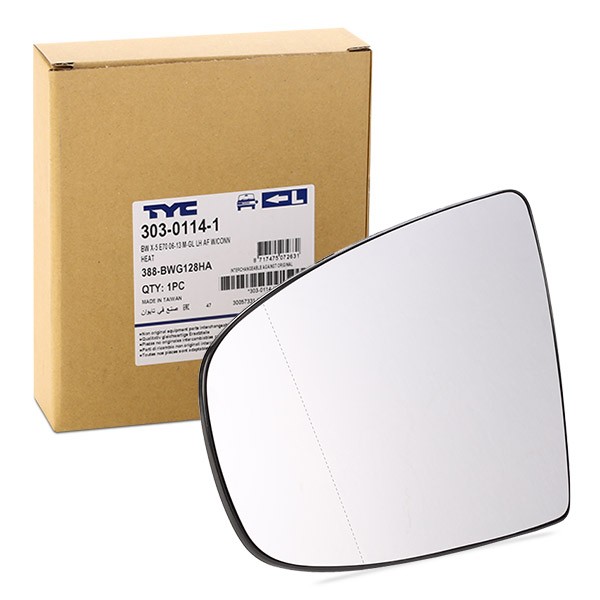 TYC Spejlglas, udvendig spejl 303-0114-1 303-0114-1 Sidespejl glas TYC CHEVROLET KALOS