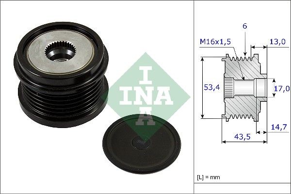 INA Generatortomgang 535 0237 10 INA 535 0237 10 Frihjul dynamo BMW X2 hva koster