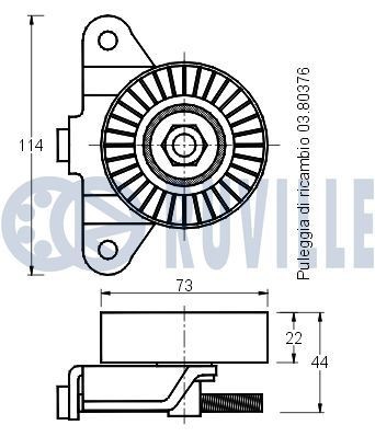 RUVILLE Rolo tensor, correia trapezoidal estriada 55630 Polia de retorno correia trapezoidal estriada RUVILLE Nissan SKYLINE 55630