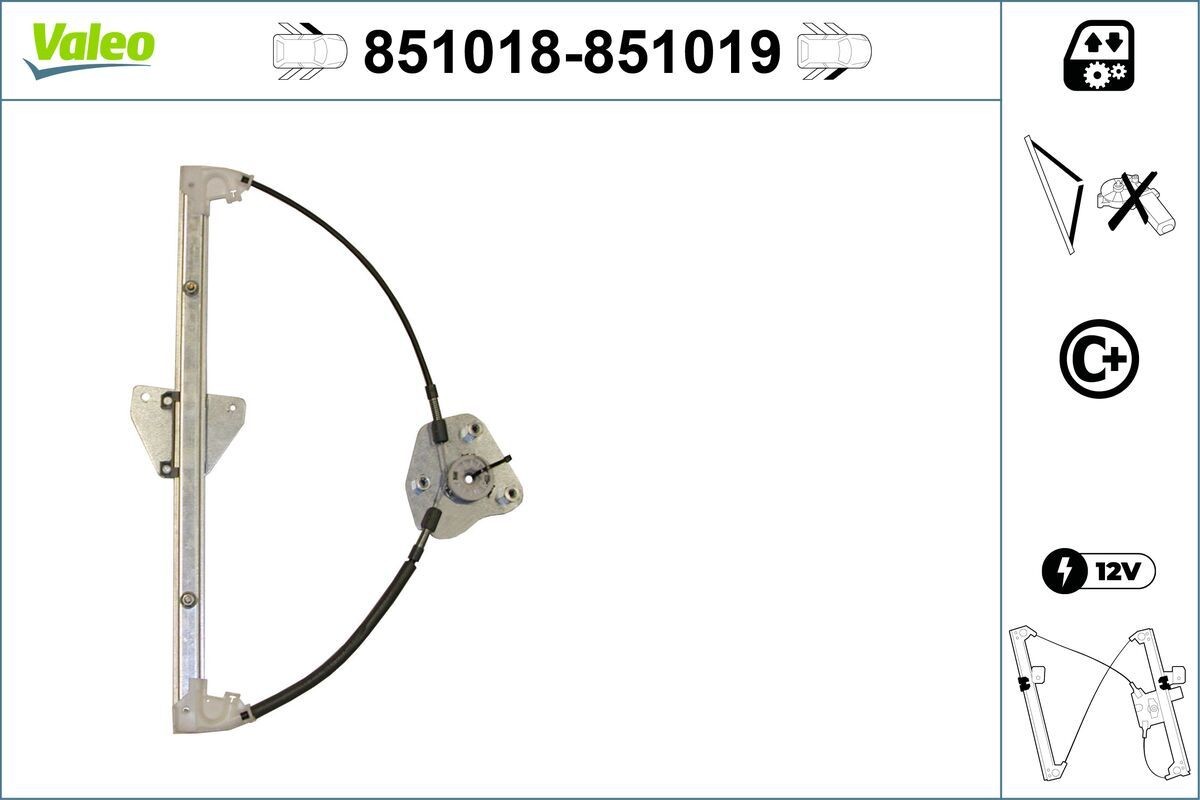 Fönsterhiss VALEO 851018 VALEO 851018 Fönsterhissmekanism MAZDA 6 2021