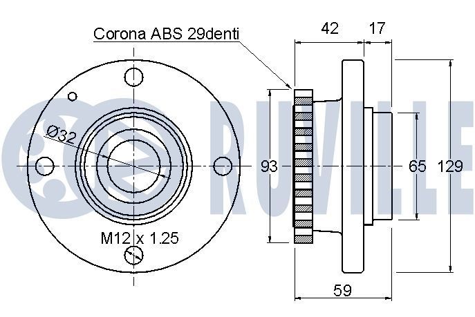 RUVILLE Reparasjonssett, akseltapp (akselskaft) 965908S 965908S Styrespindel RUVILLE HONDA HR-V