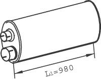 DINEX Mittenljuddämpare 47301 47301 DINEX resonator avgassystem TOYOTA HIACE