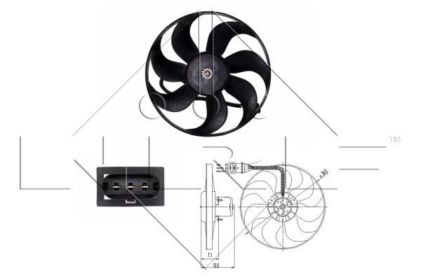 Ventilador de radiador NRF 47397 NRF 47397: Ventoinha radiador Volkswagen BORA 2009