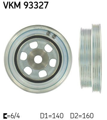 SKF Remskive, krumtapaksel VKM 93327 Remskive krumtapaksel SKF Citroën C5 VKM 93327