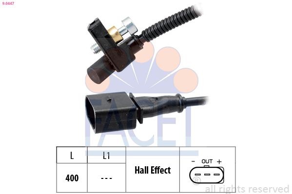 FACET Impulsgiver, veivaksel 9.0447 Veivsensor FACET Skoda KAROQ 9.0447