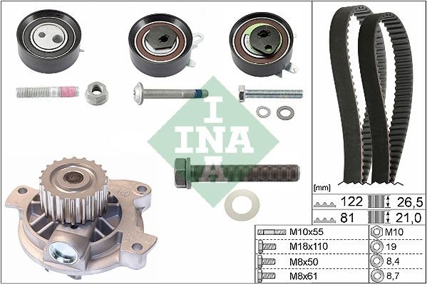 INA Kit de distribution + pompe à eau 530 0484 30 Volkswagen LT Pompe à eau + kits de courroies moteur INA 530 0484 30