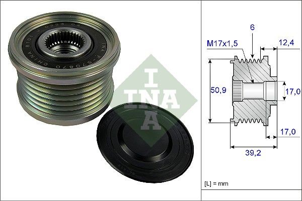 INA Dispositivo ruota libera alternatore 535 0247 10 INA 535024710 Puleggia alternatore Nissan TRADE originali