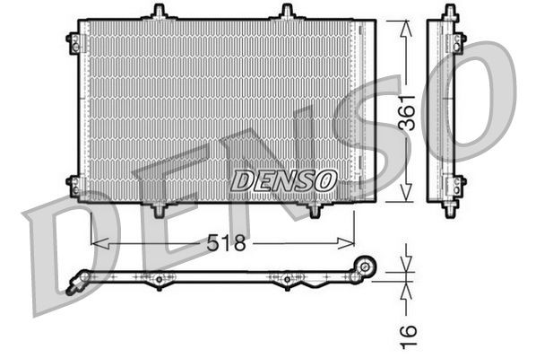 DENSO Kondensor, klimatanläggning DCN07013 DCN07013 DENSO kondensor Peugeot 301