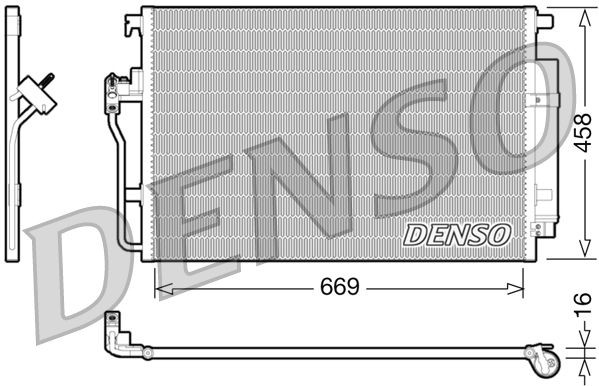 DENSO Kondensator, klimaanlæg DCN17056 Aircondition kondensator DENSO Volkswagen POLO DCN17056