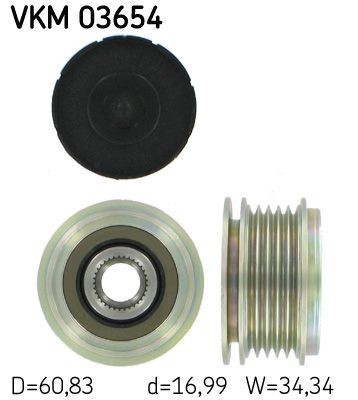 SKF Ελεύθερη περιστροφή γεννήτριας VKM 03654 Μεμονωμένα εξαρτήματα SKF Ford TOURNEO COURIER VKM 03654