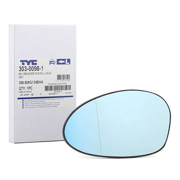 TYC Vidro de espelho, espelho retrovisor exterior 303-0098-1 TYC 303-0098-1 Retrovisor exterior Aston Martin RAPIDE originais