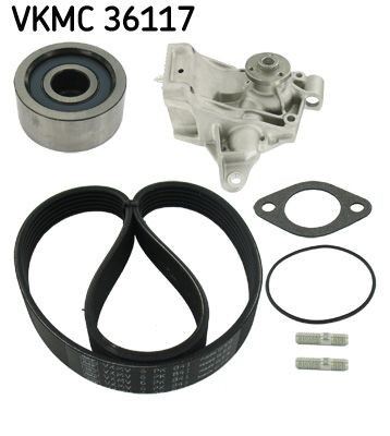 SKF Αντλία νερού + σετ ιμάντων poly-V VKMC 36117 Κιτ ιμάντα κίνησης Renault JD VKMC 36117 SKF