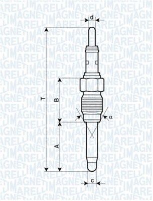 MAGNETI MARELLI Żeraviaca sviečka 062900084304 cena Žhaviče Lancia 839AX 062900084304 MAGNETI MARELLI