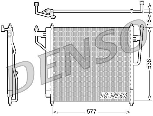 DENSO Condensor voor airco DCN46017 DCN46017 Condensor DENSO NISSAN NP300 PICKUP