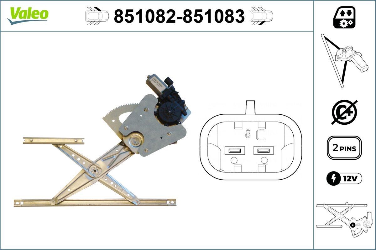 Elevador de vidro VALEO 851082 VALEO 851082 Elevador de vidros NISSAN NOTE 2018