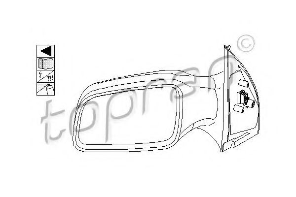 TOPRAN Välipeegel 205 913 Tahavaatepeegel TOPRAN Skoda SUPERB 205 913