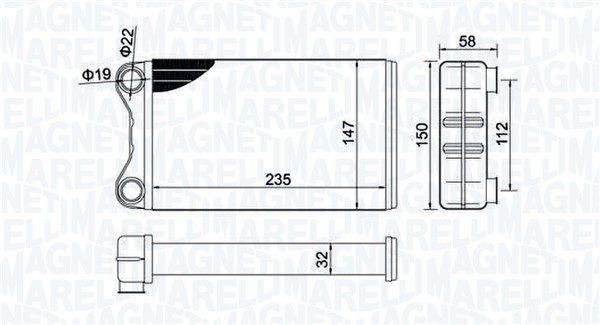 MAGNETI MARELLI Chladič motora 350213141100 Chladič vody MAGNETI MARELLI 96 350213141100 lacné