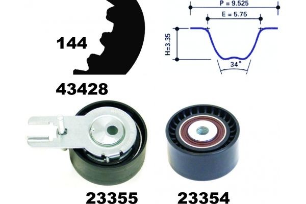 MAPCO Sada ozubeného remeňa 23400 Sada rozvodov MAPCO Citroën C3 23400