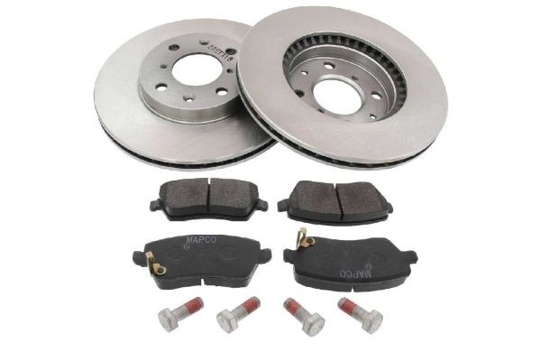 MAPCO Bromssats, skivbroms 47685 MAPCO 47685 Bromsskivor och bromsbelägg OPEL Agila B fram och bak