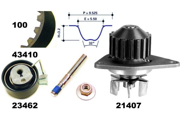 MAPCO Water pump and timing belt kit 41410 Ford C-MAX MAPCO timing belt and water pump 41410