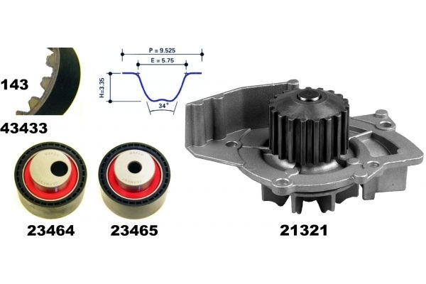 MAPCO Kamremssats med vattenpump 41433 41433 Kamremssats med vattenpump MAPCO VAUXHALL VIVARO